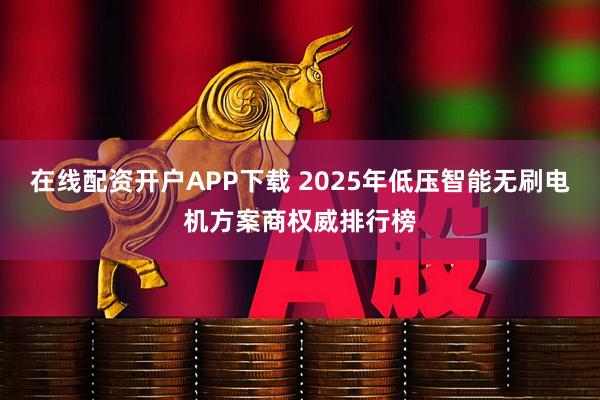 在线配资开户APP下载 2025年低压智能无刷电机方案商权威排行榜